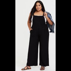 Torrid Black Wide-leg Overalls
